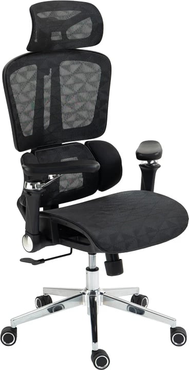 Karrige pune menaxheri Jeffer, rrjetë e zezë, 67x62x115-125cm