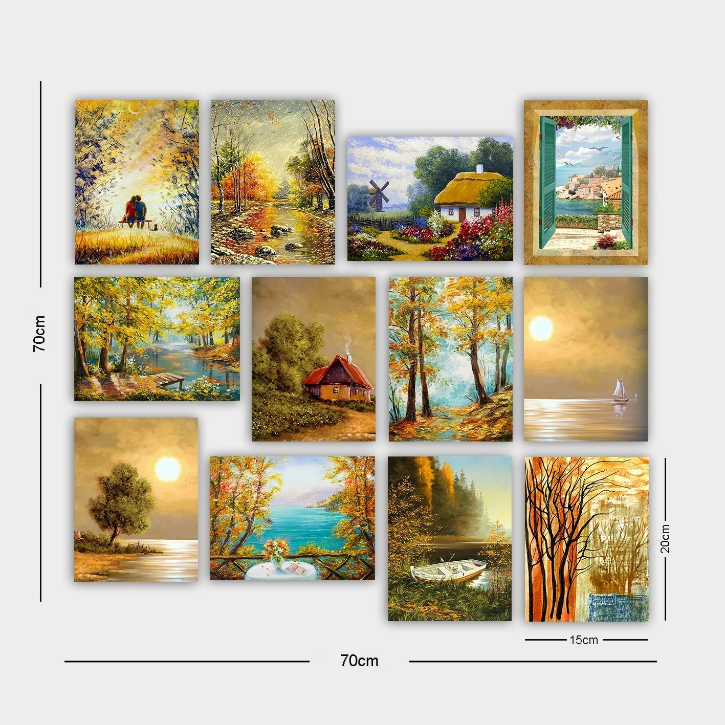 Piktura dekorative MDF (12 copë), Wallity, 12MDF20YS