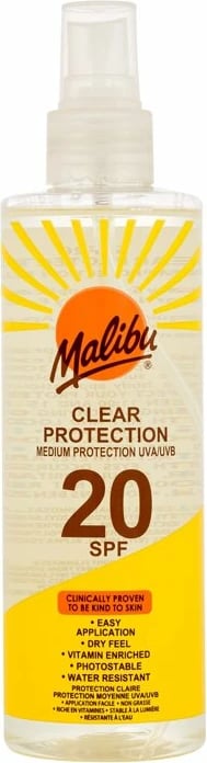 Sprej për trup Malibu Clear Protection SPF20, 250ml