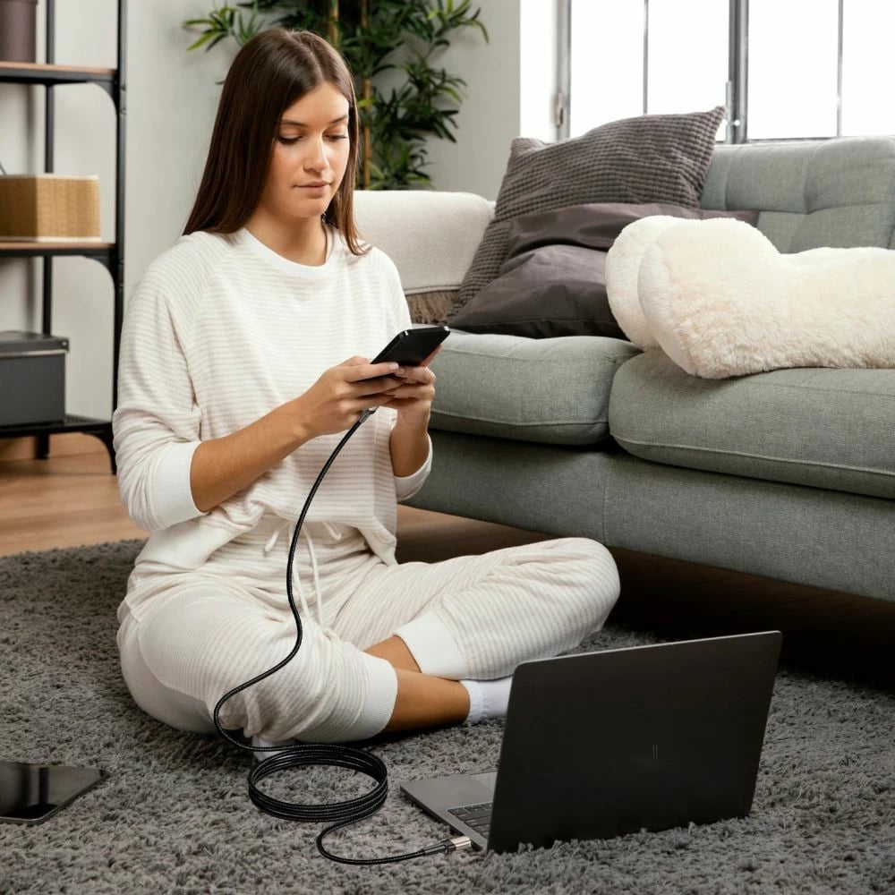 Kabllo USB-C/USB-C Tech-Protect UltraBoost Evo 2m, 100W, titanium