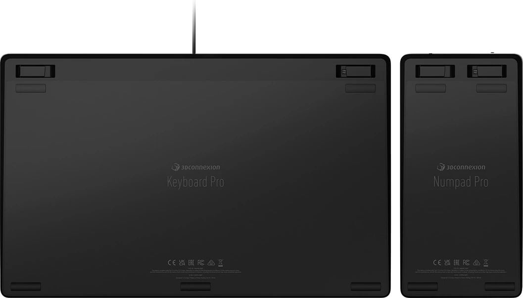 Tastierë 3Dconnexion Keyboard Pro, Numpad i ndarë, Full-size, Wired & Wireless, USB + RF Wireless + Bluetooth, QWERTZ, E zezë
