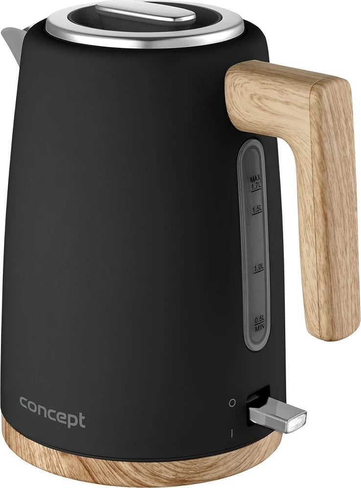 Zierës uji elektrik Concept RK3316 1.7 L 2200 W i zi/imitim druri