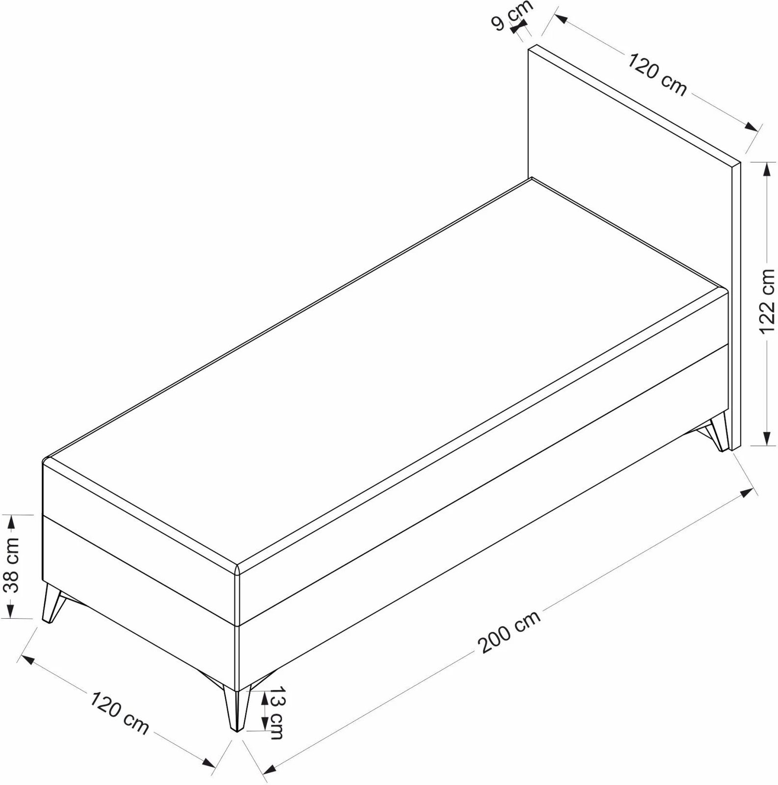 Baze dhe mbështetëse krevati dopio, ngjyrë kafe e çelët, Skye Decor Mia, 120x200