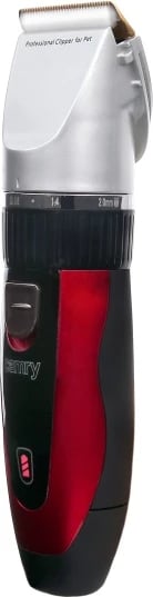 Makinë qethëse për kafshë, Camry CR 2821, motor 35W, koka titan me teh qeramike, USB, me/pa kabllo, 4 krehra 3–12 mm, bateri 1600 mAh, e zezë/argjend, set me bateri shtesë, vaj, furçë dhe kabëll USB Makinë qethëse për kafshë, Camry CR 2821, motor 35W, koka titan me teh qeramike, USB, me/pa kabllo, 4 krehra 3–12 mm, bateri 1600 mAh, e zezë/argjend, set me bateri shtesë, vaj, furçë dhe kabëll USB