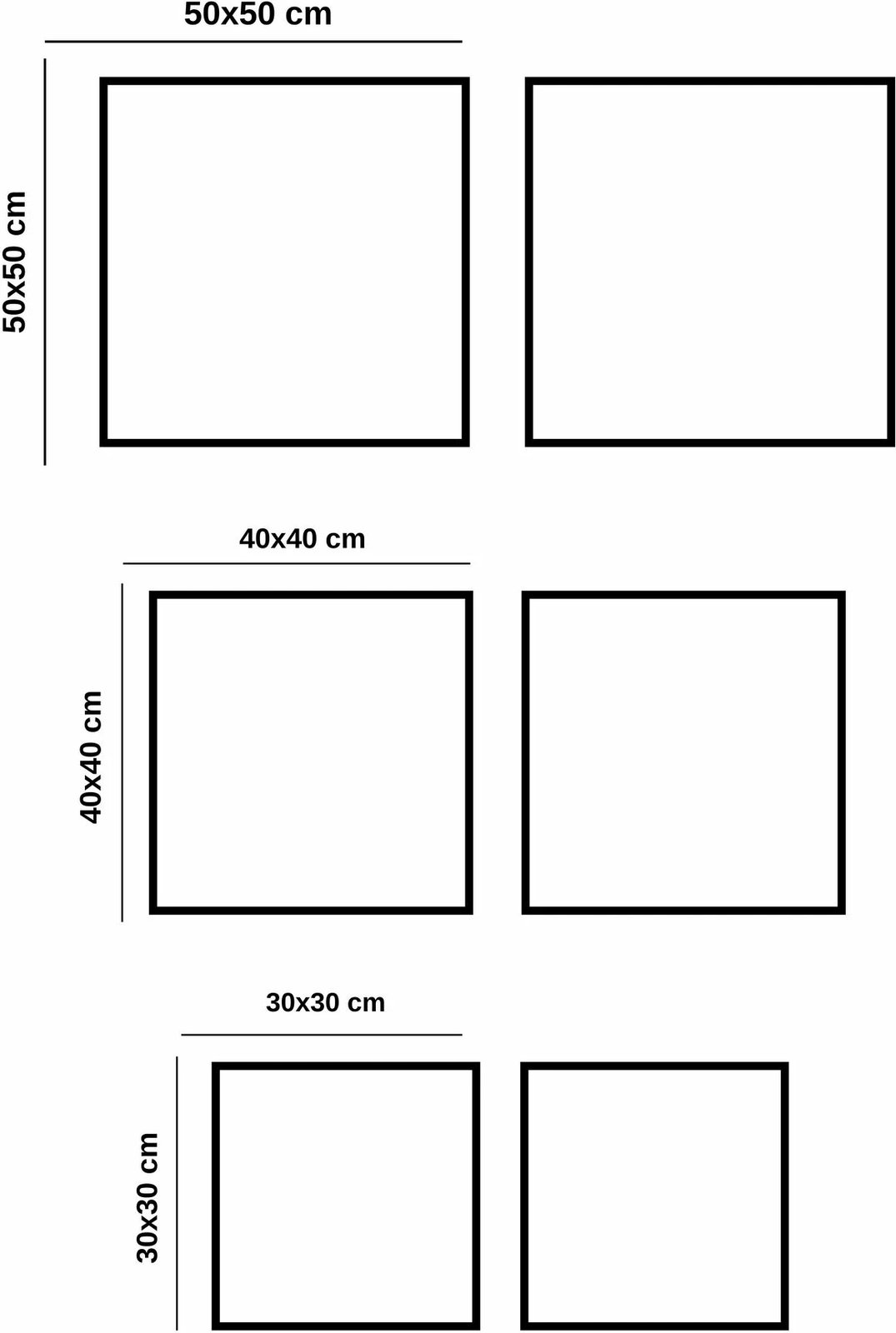 Pikturë dekorative në kanavacë (2 copë), Wallity, ASR2-CNV25-20, 50x50cm, ngjyrë ari dhe e zezë