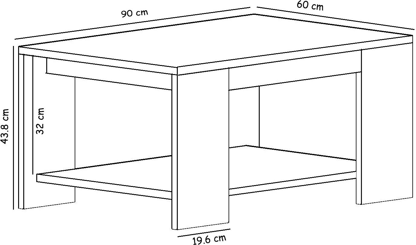 Tavolinë e ulët, ngjyrë mermeri të bardhë, Skye Decor, Lina