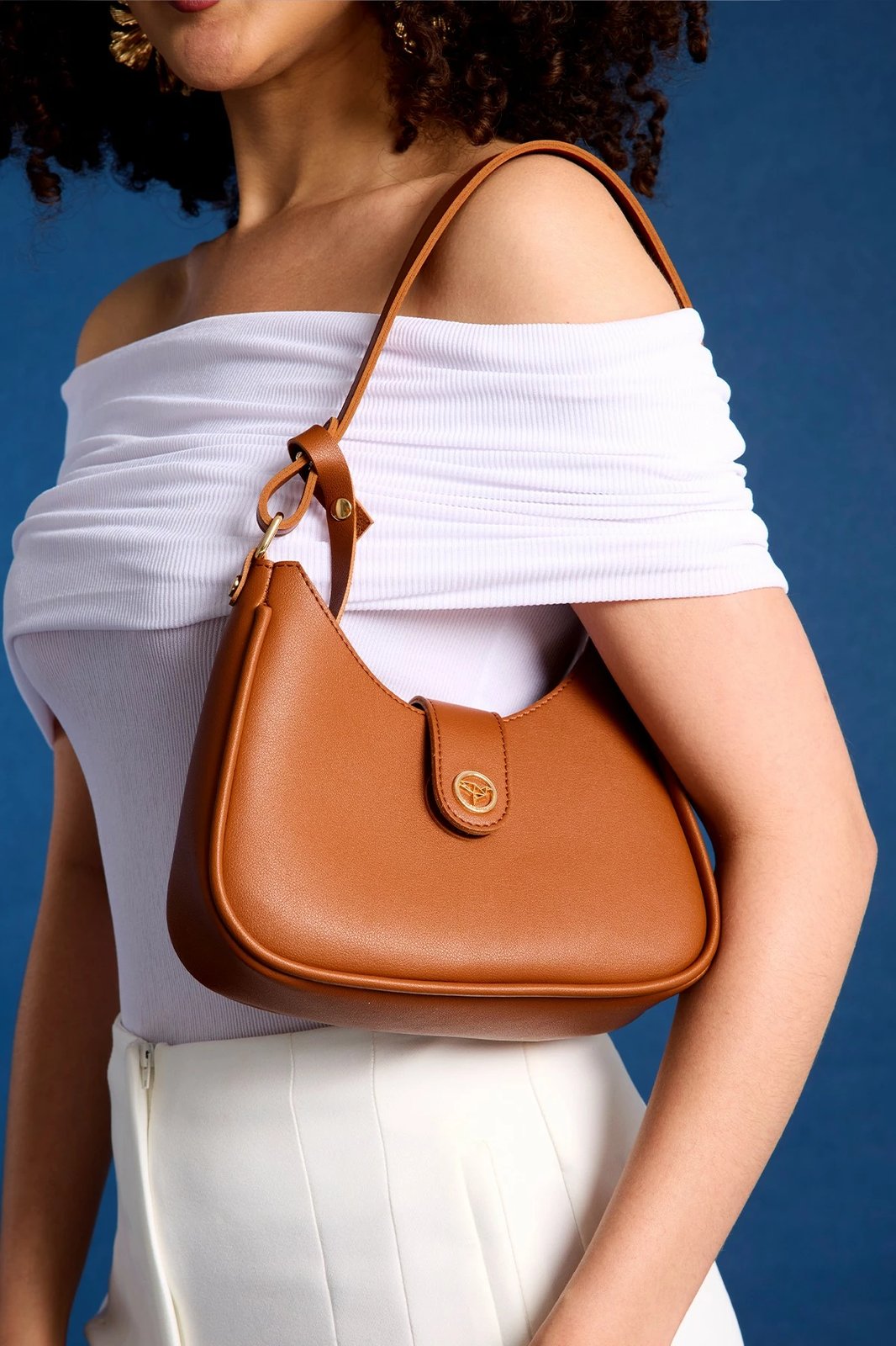 Çantë krahu Zoozie Bags, Larissa, ngjyrë kafe e hapur