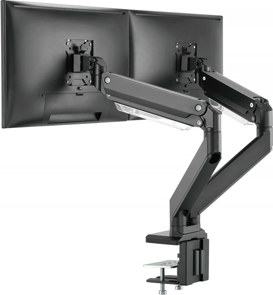 Krah i dyfishtë tavoline Digitus DA-90427 për 2 monitorë, 15-35", sustë gazi, i zi mat