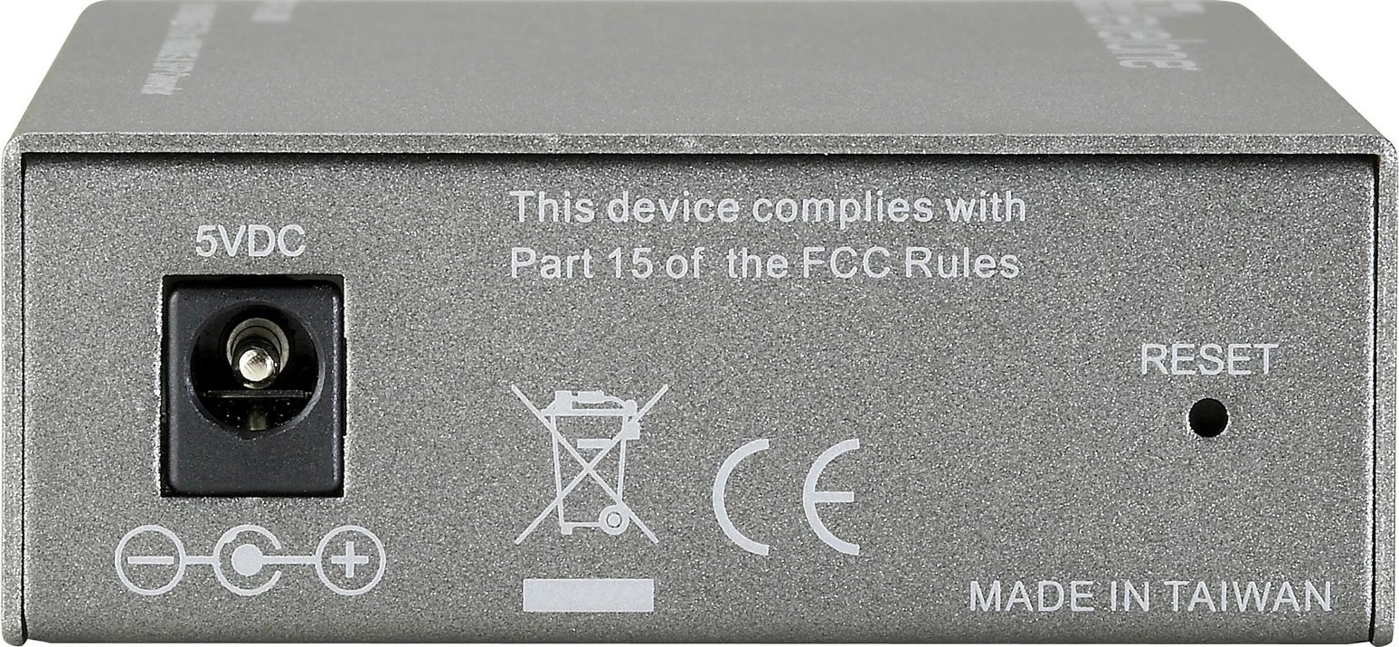 Konvertues media LevelOne RJ45 në SC, Fast Ethernet, Single-Mode Fiber, 20km, Gri