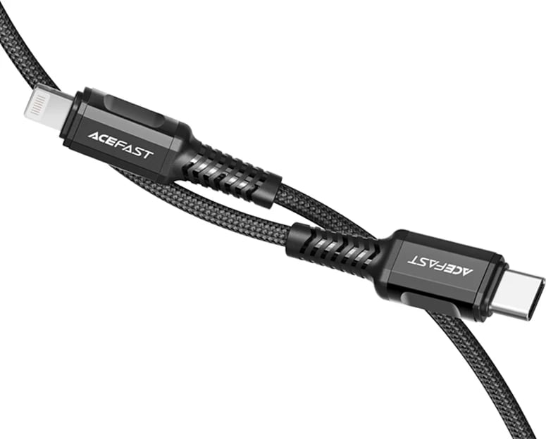 Kabllo Acefast C1-01 USB-C në Lightning, 1.2m, 30W, e zezë