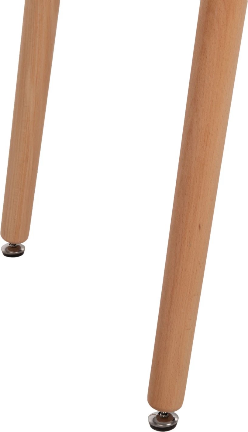 Tavolinë minimaliste për kuzhinë, MDF e bardhë, këmbë druri ahu natyral, 120x60x74cm