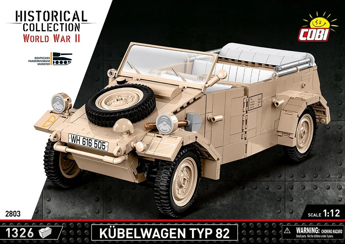 Set ndërtimi Cobi Kübelwagen Typ 82, 1326 pjesë, 1:12, bezhë