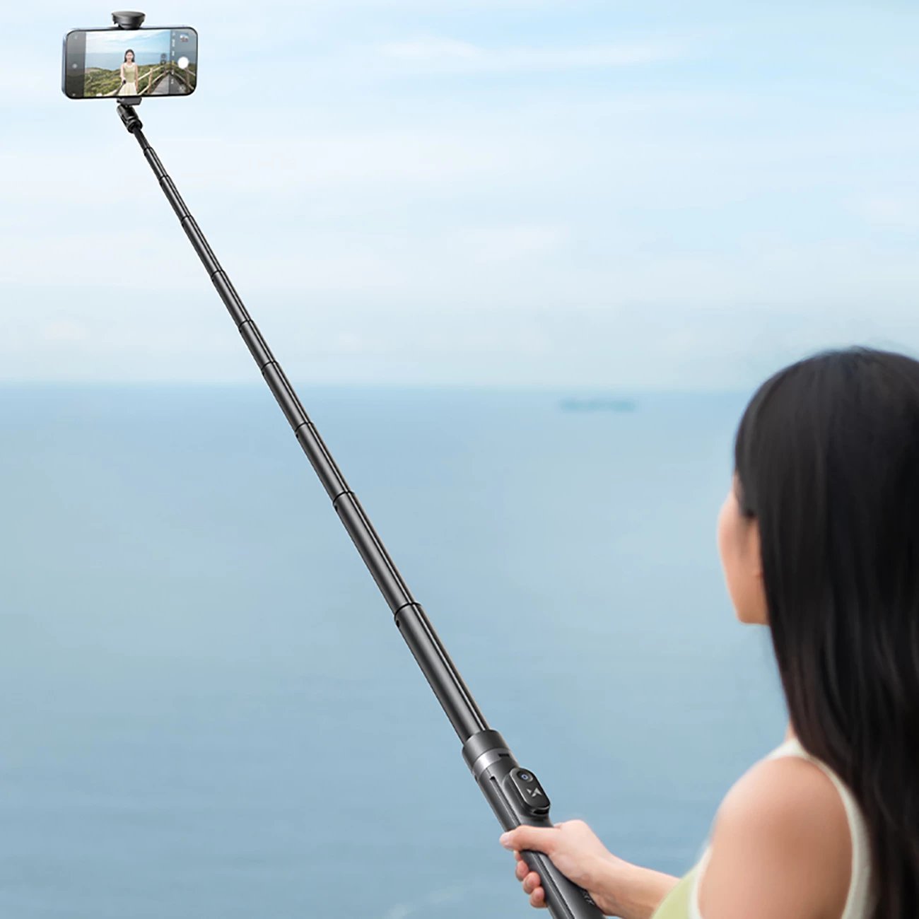 Selfie stick Wozinsky WRZP1 me këmbë që hapen automatikisht, tripod, 1.7m, zi