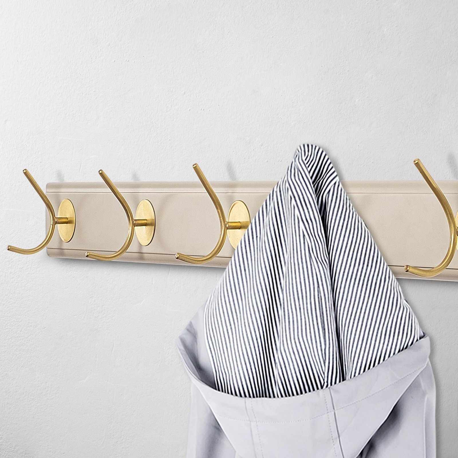 Varëse muri prej druri, ngjyrë e bardhë dhe ari, Skye Decor, ASK-009, 65x7x8cm