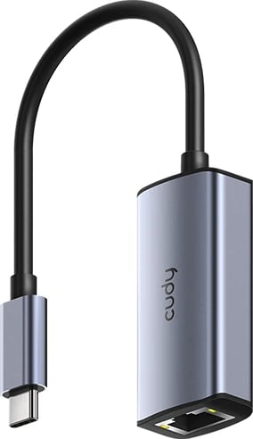 Adapter USB-C në Ethernet 2.5 Gbps, 10/100/1000/2500 Mbps, Plug and Play, Gri
