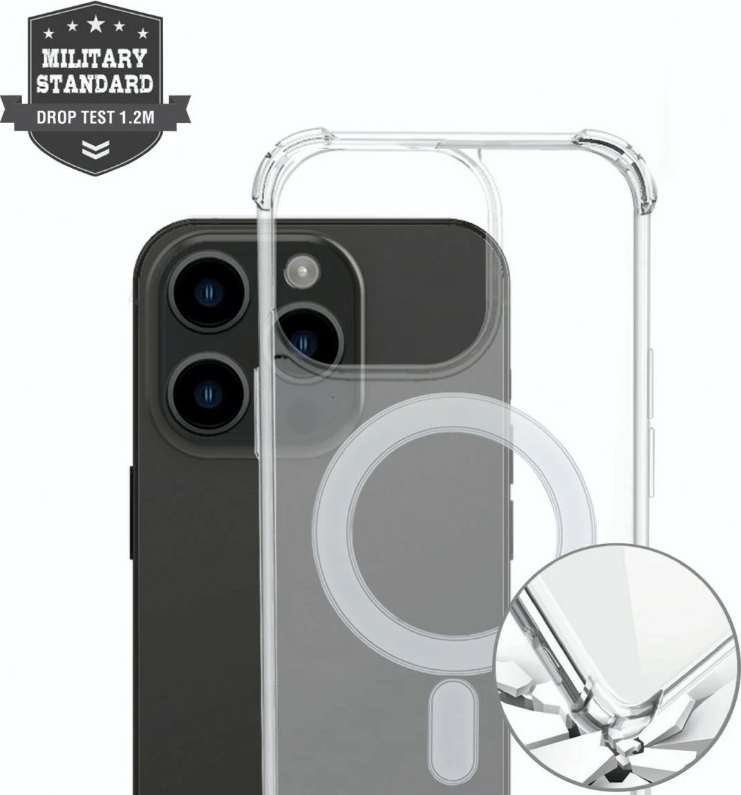 Mbështjellës 4smarts për iPhone 15 Plus, MagSafe, transparent