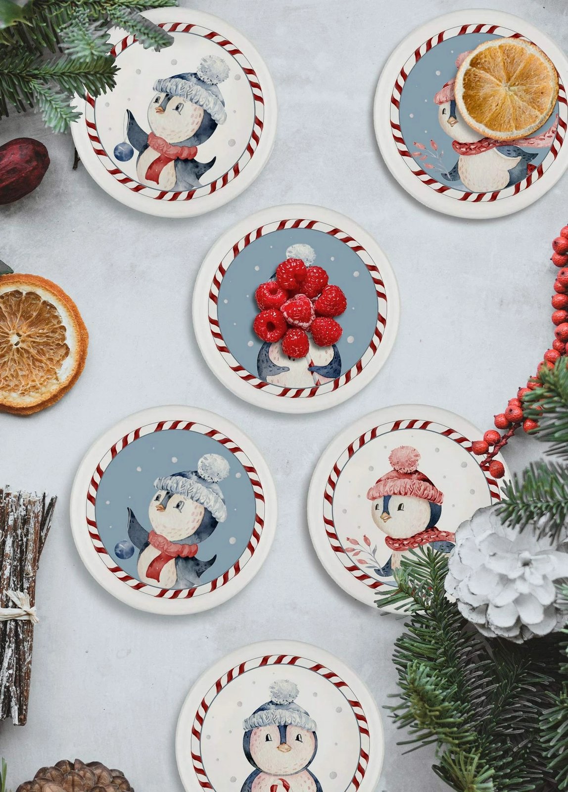 Set tasash për meze (6 copë), Hermia, NEW018