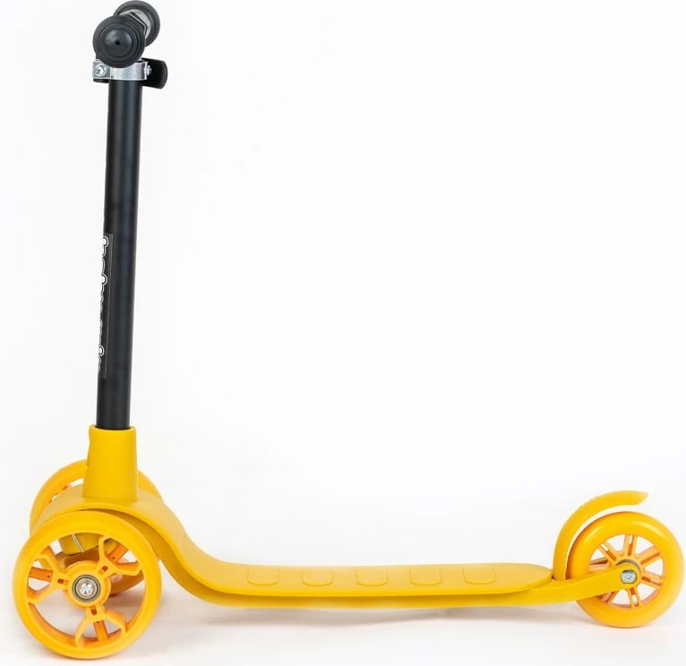 Trotinetë për fëmijë, Baby Mix, Prime, 3 rrota, lartësi e rregullueshme 52–76 cm, ngarkesë max 30 kg, e verdhë