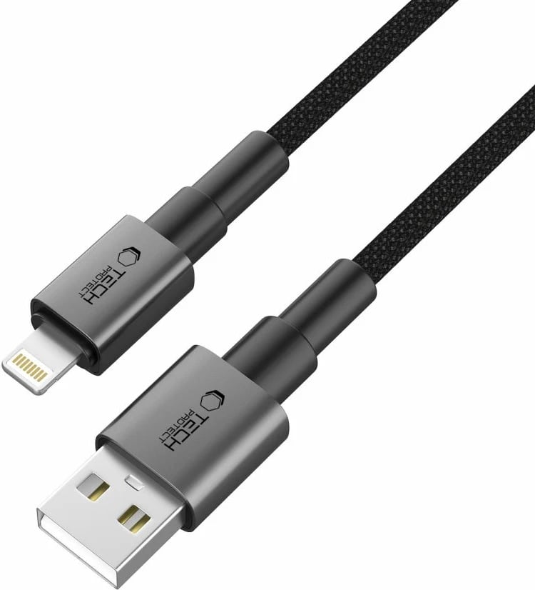 Kabllo karikimi Tech-Protect UltraBoost DNA, USB-A në Lightning, 100 cm, Gri