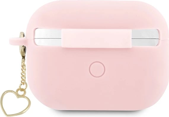 Mbështjellës Guess për AirPods Pro 2, silikon, Charm Heart, rozë