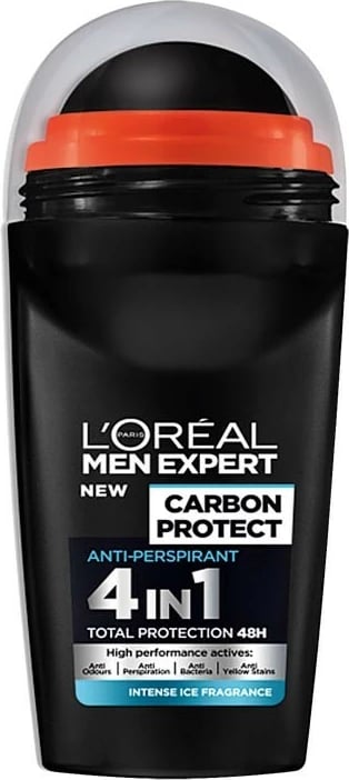 Deodorant Roll-On L'Oréal Paris, Carbon Protect Anti-Persperant Intense, 50 ml