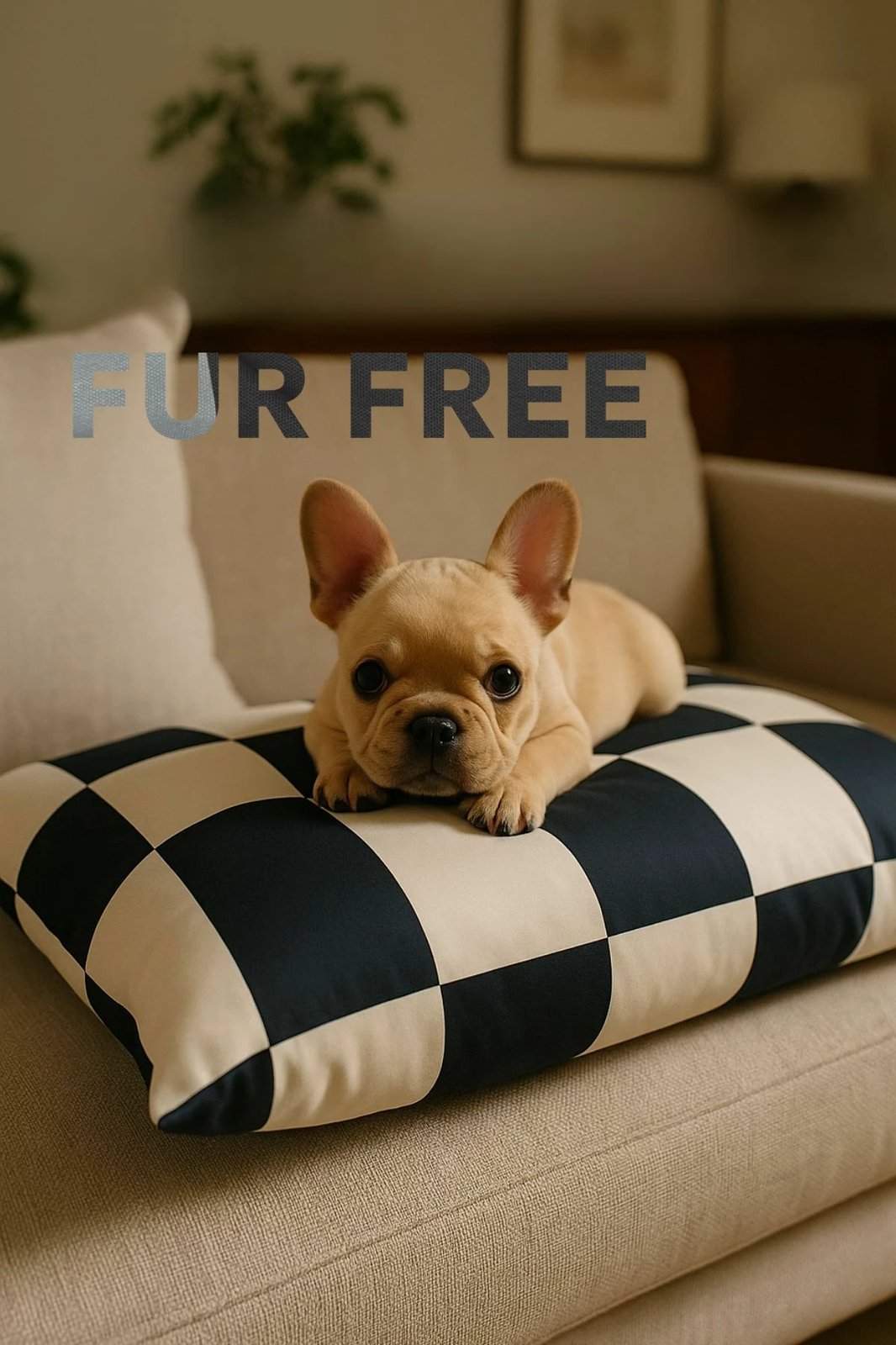 Shtrat për kafshë Paws & Whiskers, pa qime, 64x88, zi, bardhë