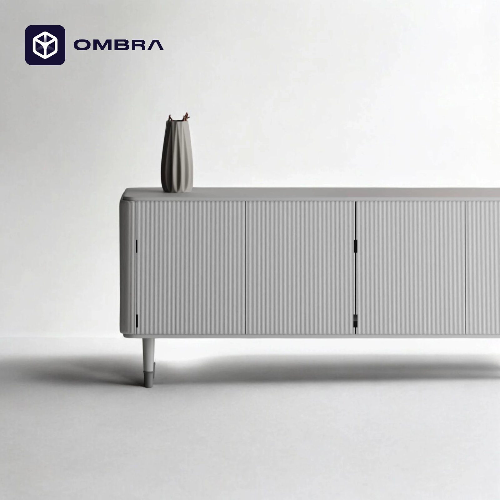 Vazo dekorative me forma të lakuara, hiri