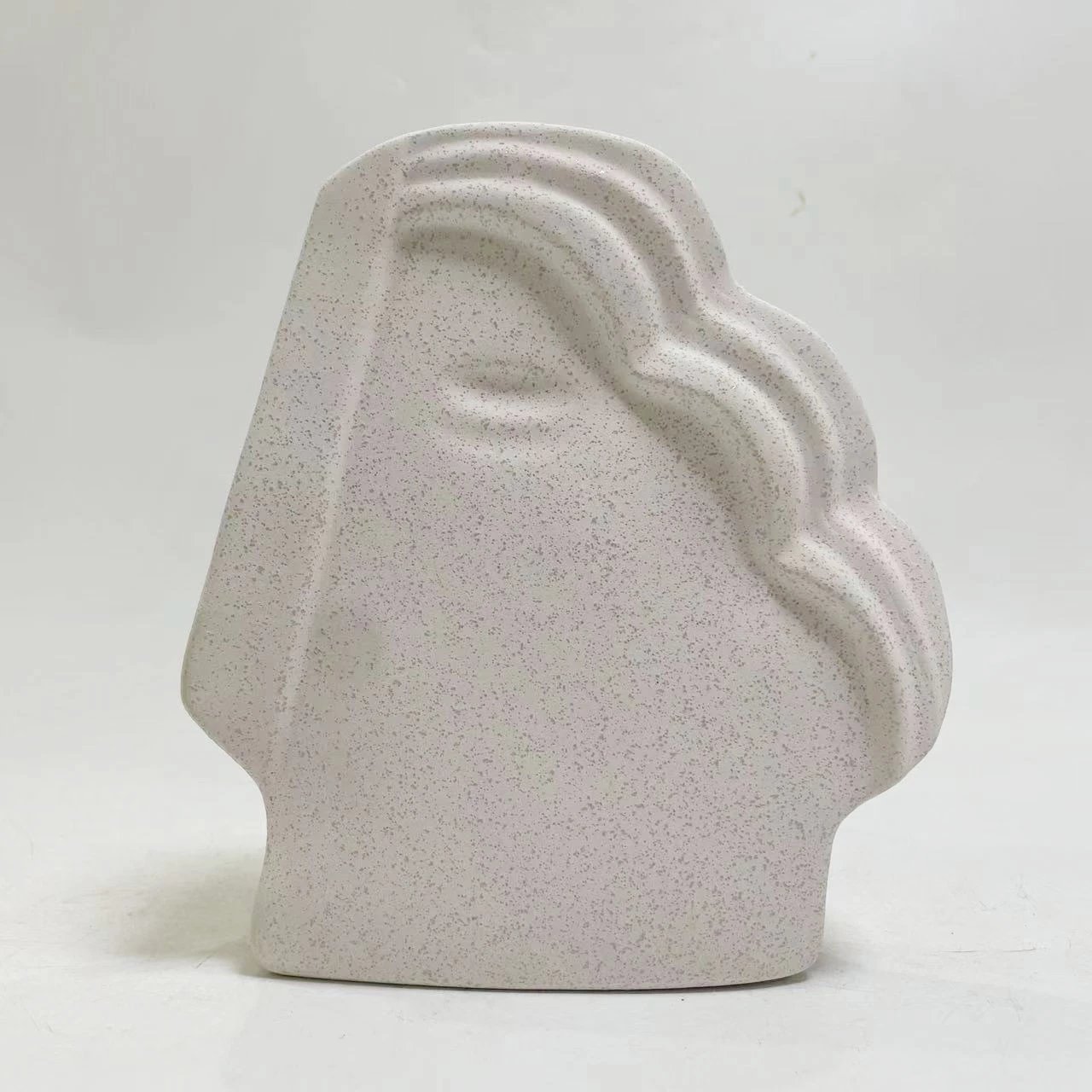 Dekor tavoline prej qeramike, ngjyrë e bardhë, me kristalizim, FH4585, 22,5x6x25 cm