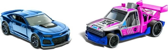 Set vetura lodër Hot Wheels Pull-Back Speeders, 2 copë, shumëngjyrëshe, 1:43