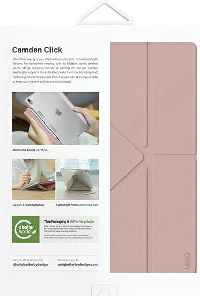 Mbështjellës UNIQ Camden Click për iPad Air 13" (2024), Rozë