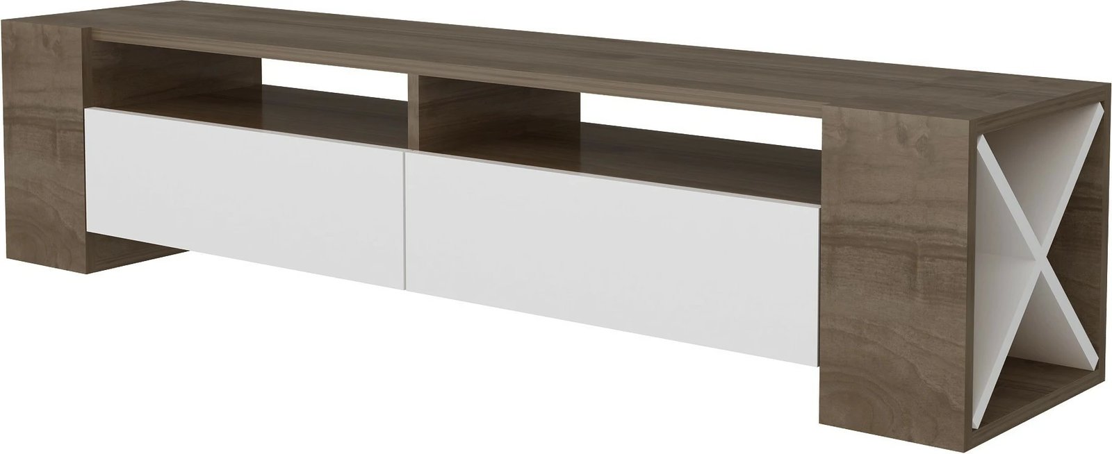 Komodë TV Hanah Home, Sosruko, ngjyrë arre dhe e bardhë