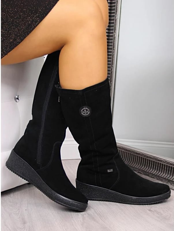 Çizme të gjata për femra Rieker, të zeza