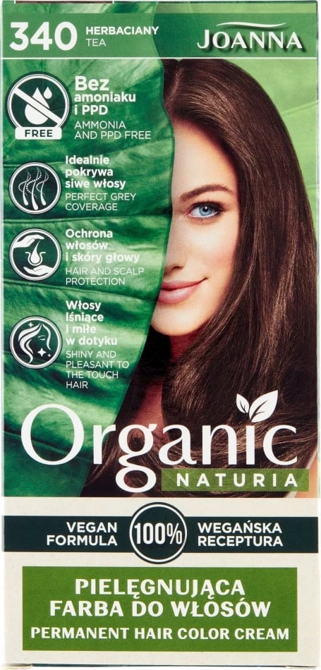 Ngjyrë për flokë për femra Joanna Naturia Organic 340 Herbaciany, 1 copë