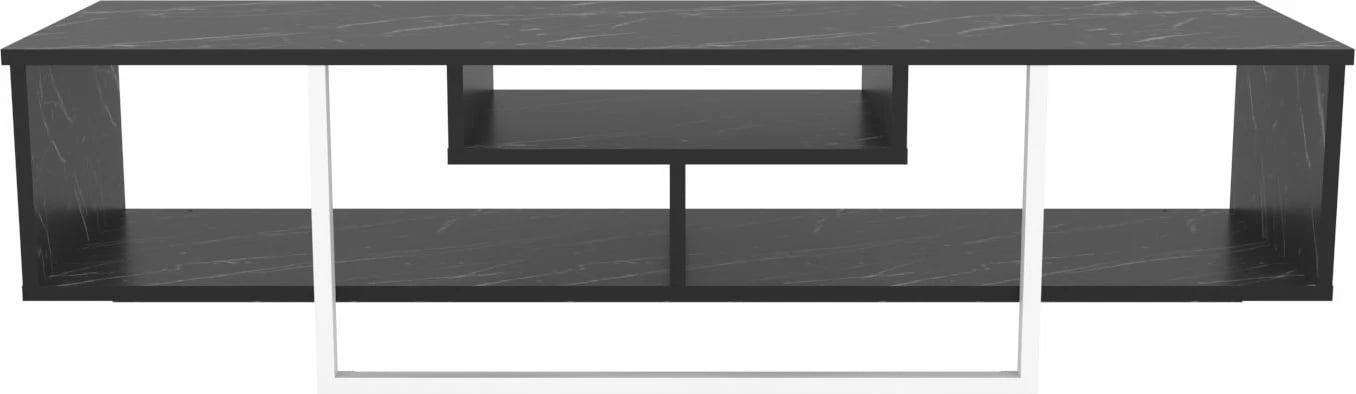 Komodë TV Skye Decor, Asal 150, e zezë dhe e bardhë