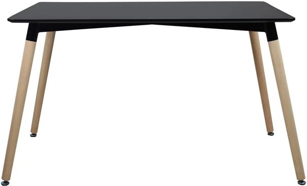 Tavolinë kuzhine, minimaliste, MDF e zezë, këmbë ahu, FH8697.02, 160x90x74,5 cm