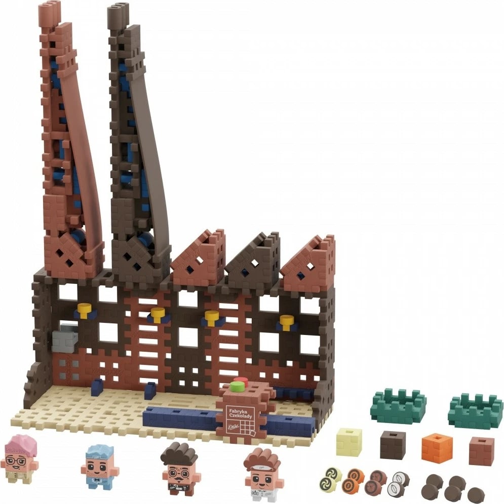 Set lodrash ndërtimi Marioinex Mini Waffle Fabryka Czekolady, 230 elemente, shumëngjyrëshe
