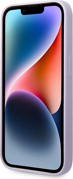 Mbështjellës Guess GUHMP14LSBPLU për iPhone 14 Pro 6.1", silikon, MagSafe, vjollcë