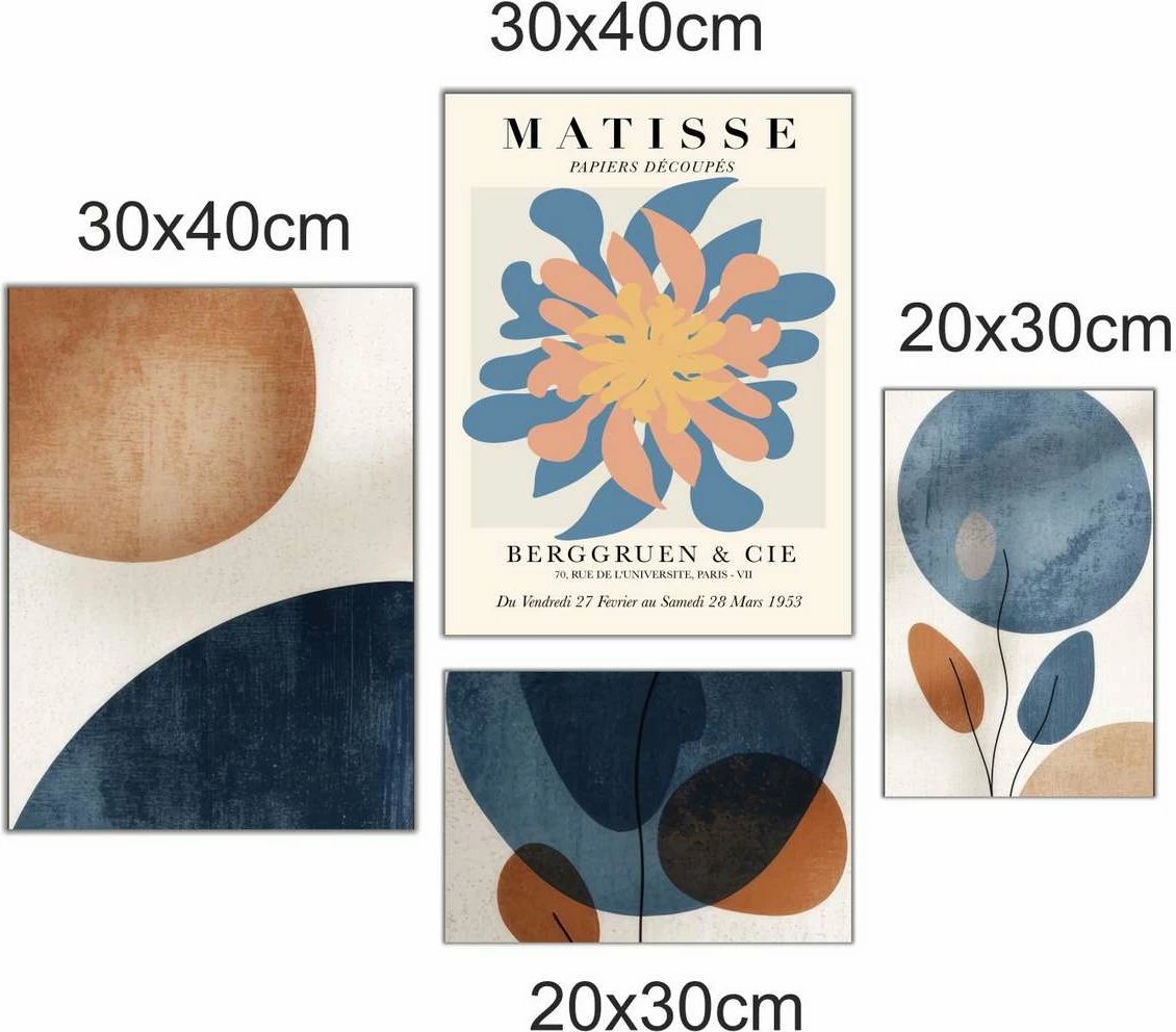 Pikturë dekorative MDF, 4 copë, Wallity, Mdf - 00131