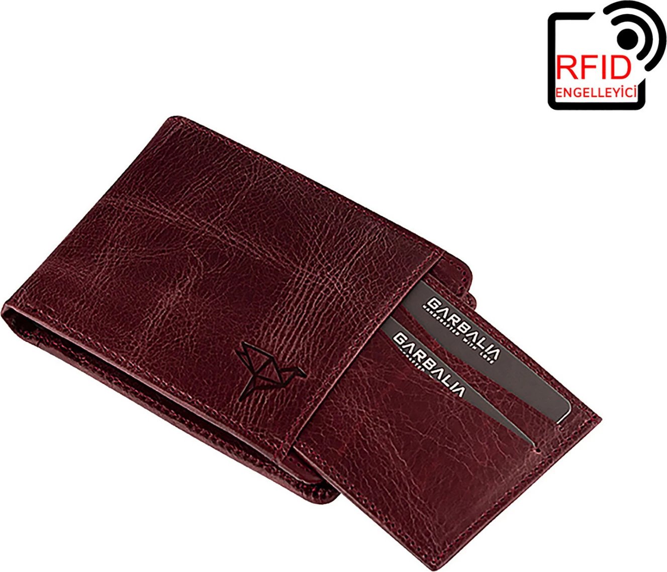 Portofol për meshkuj, ngjyrë e kuqe claret, Zoozie Bags Kanguru