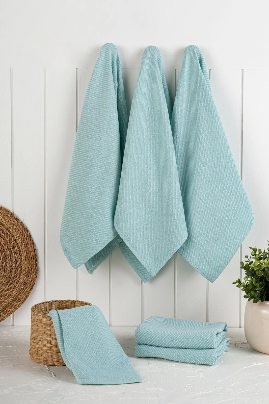 Set peshqirësh kuzhine (6 copë), Hermia Eloise, ngjyrë mente