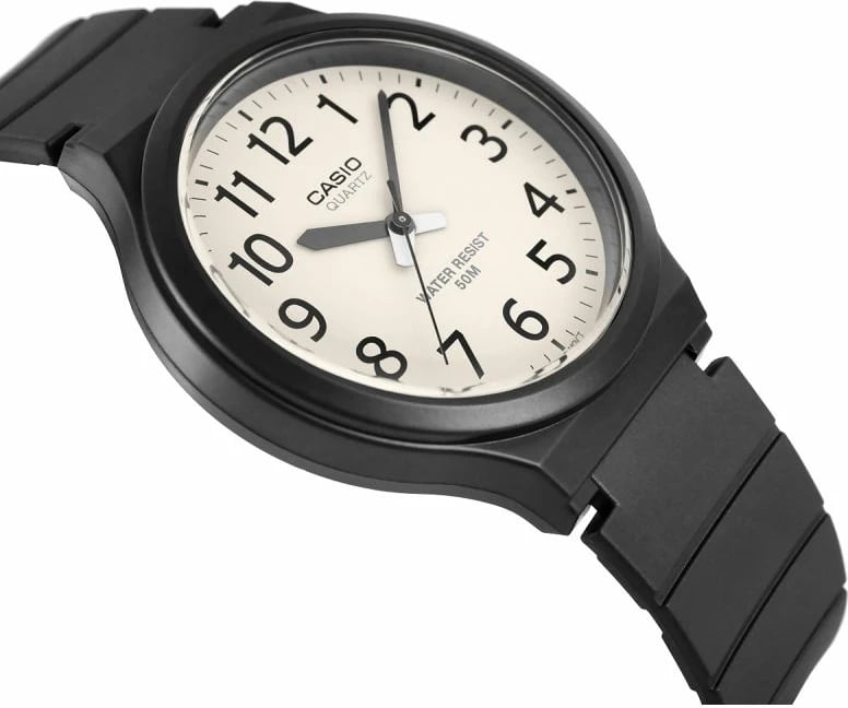 Orë dore për meshkuj Casio, e zezë