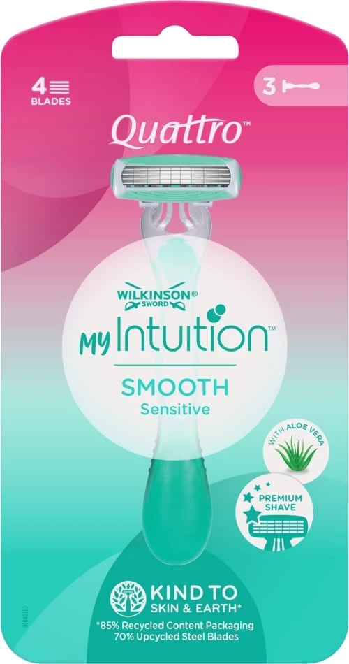 Brisqet për femra Wilkinson My Intuition Quattro Smooth Sensitive 3 copë