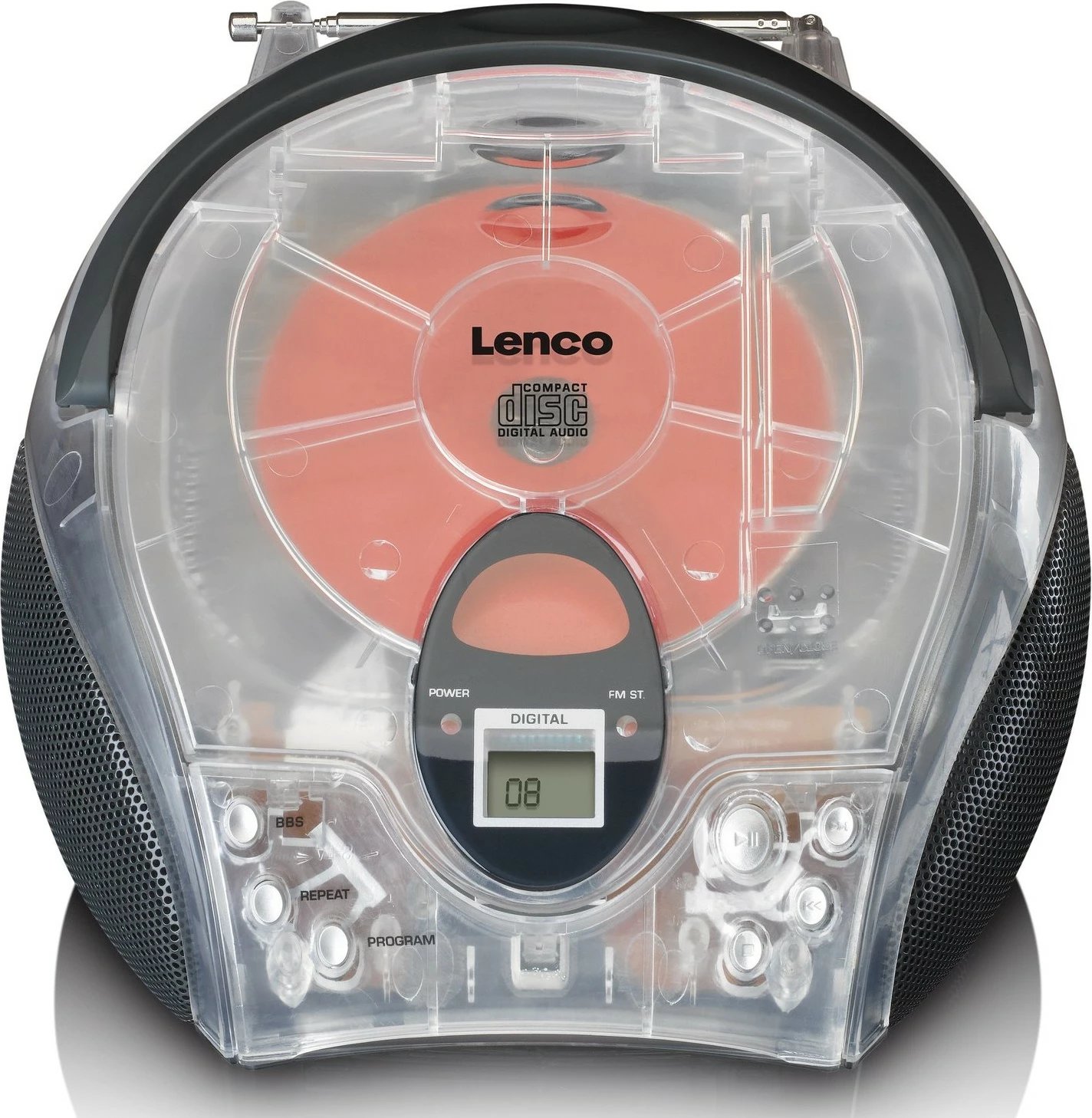 Radio portabile Lenco SCD-24, Bluetooth, CD, transparent