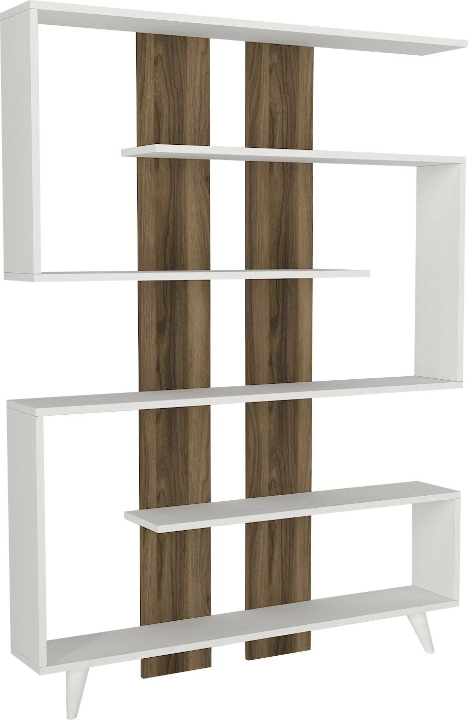 Raft librash Hanah Home, ngjyrë e bardhë dhe arre, Rain