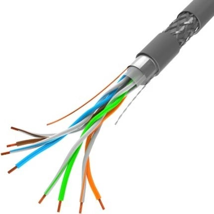 Kabllo rrjeti Lanberg CAT 5e S/FTP, 305m, bakër, Gri
