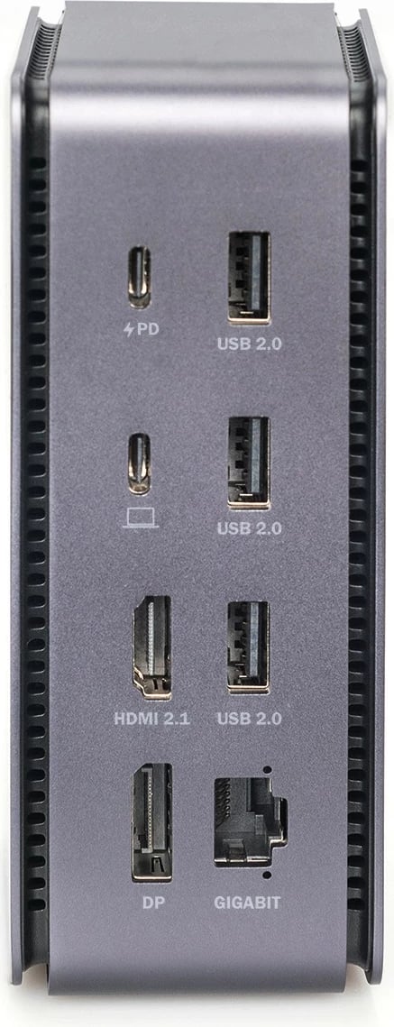 Stacion dokimi Digitus, 1xDP, 1xHDMI, 2xUSB-C, 3xUSB3.2, 3xUSB2.0, 2xLexues kartelash, 1xAudio, 1xRJ45, zi