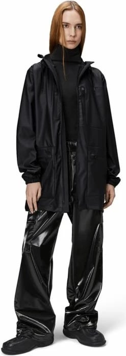 Jakne e gjatë Rains, e zezë