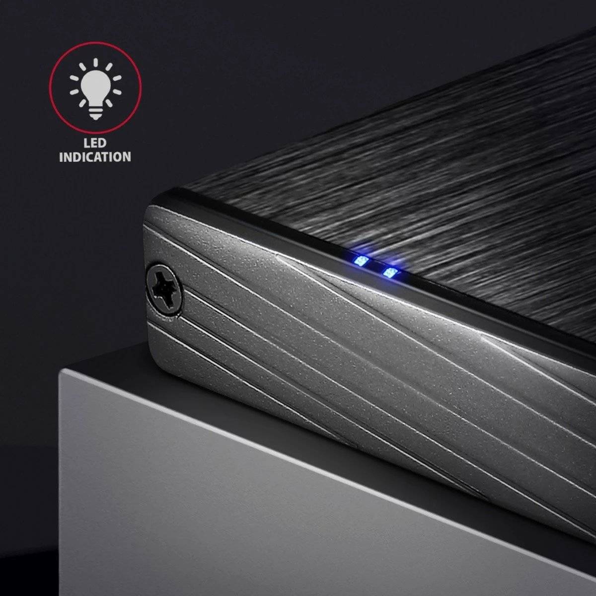 Kasë e jashtme AXAGON EE25-XA6 për disk 2.5", USB 3.2 Gen 1, Alumini, E zezë