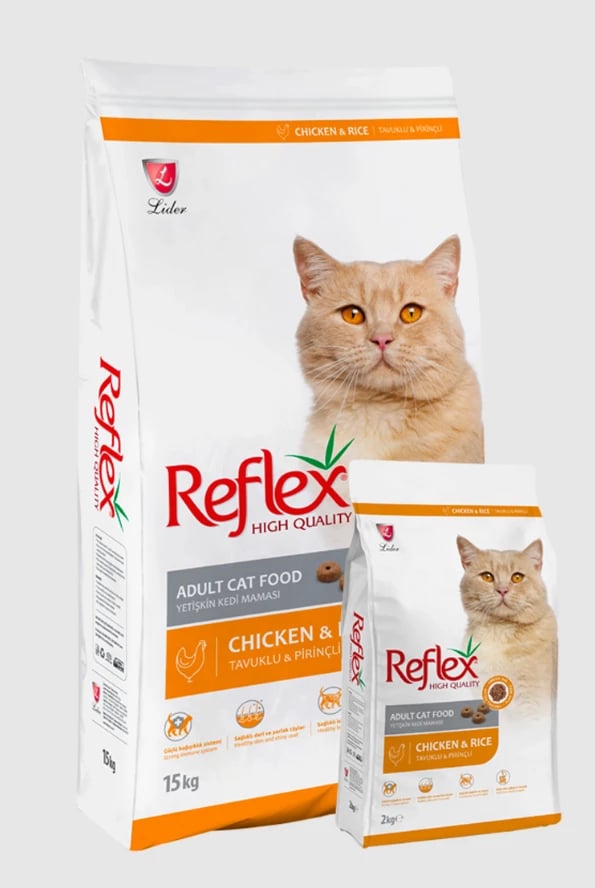 Ushqim për mace Reflex Adult, me pulë & oriz, 2 kg