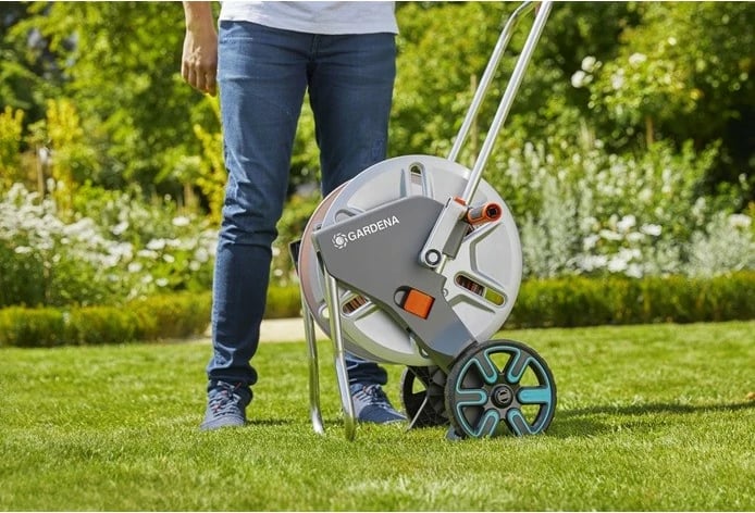 Karrocë për zorrë GARDENA CleverRoll M Metall, 60m, metal/plastik, e zezë/inoks